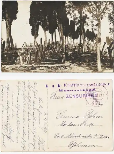 66545 Ak mit K.u.K. Feldpoststempel Türkei Konstantinopel 1917