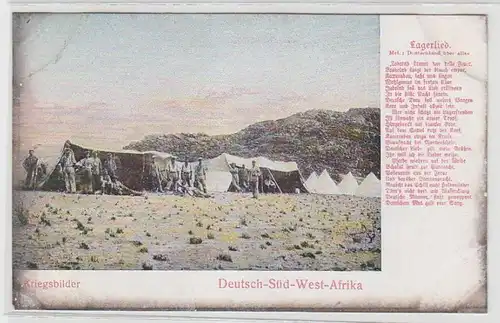 66490 Ak allemand Sud-Ouest Afrique Images de guerre "Lagerlied" Nr.6025 vers 1905