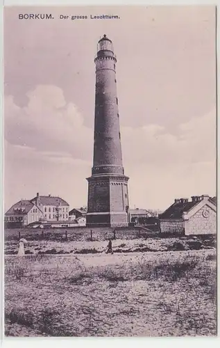 66458 Ak Borkum der grosse Leuchtturm um 1920