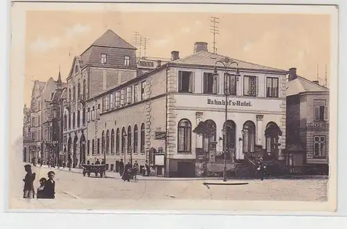 66447 Ak Neumünster Bahnhofs Hotel und Frishor 1914