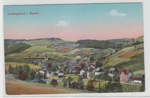 66402 Ak Ludwigstadt en Bavière Vue totale vers 1910