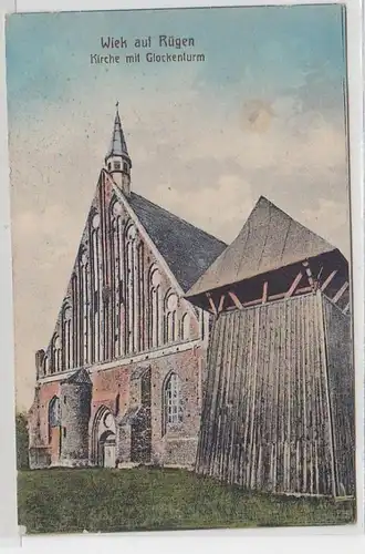 66390 Ak Wiek sur l'église de Rügen avec clocher 1921