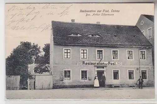 66363 Ak Ostrau Restauration zur Post 1914