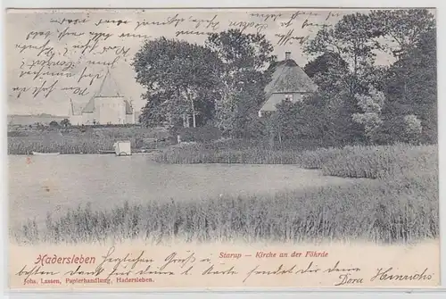 66326 Ak Hadersleben Starup Kirche an der Föhrde 1904