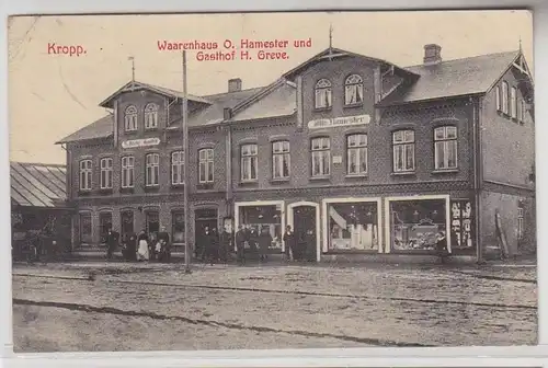 66323 Ak Kropp in Holstein Warenhaus O. Hamester und Gasthof H. Greve 1909