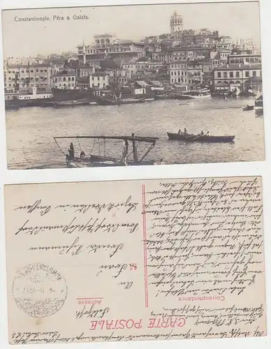 66321 Ak avec cachet de la poste de terrain Turquie Poste de campagne Mission militaire Constantinople 1917
