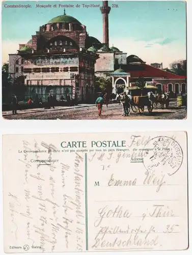 66288 Ak avec cachet de la poste de terrain Turquie MSP Nr.14 SMS General 1915