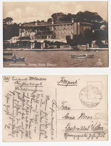 66278 Ak avec cachet de la poste de terrain Turquie Poste de campagne Mission militaire Constantinople 1918