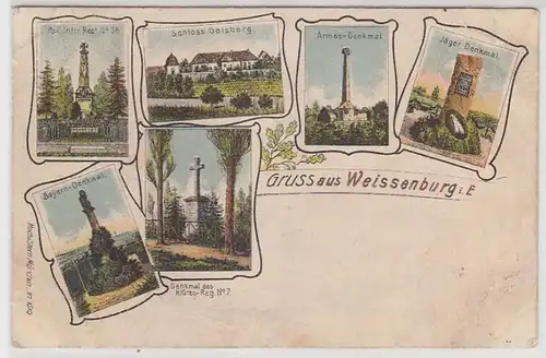 66264 Multi-image Ak Lithographie Salutation de Weissbourg en Alsace 1905