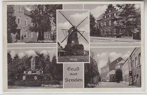 66238 Mehrbild Ak Gruß aus Sevelen, Windmühle, Krankenhaus usw. um 1930