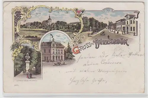 66228 Ak Lithographie Gruss de Ahrensboek Post etc. 1898