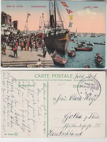 66194 Ak mit Feldpoststempel Türkei MSP Nr.14 SMS General 1915