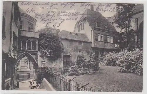 66192 Feldpost Ak Cologne am Rhein St. Maria im Kapititol 1915