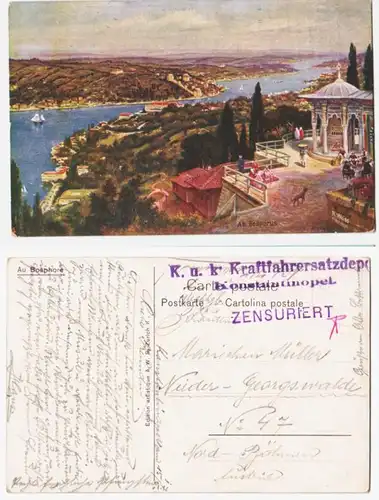 66184 Ak avec cachet de poste K.u.K. Turquie Constantinople 1917