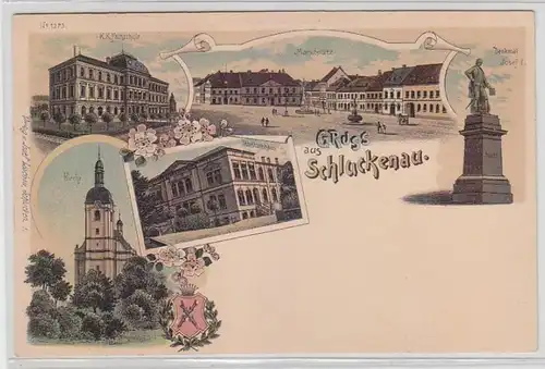 66138 Ak Lithographie Salutation de Güttenau vers 1900