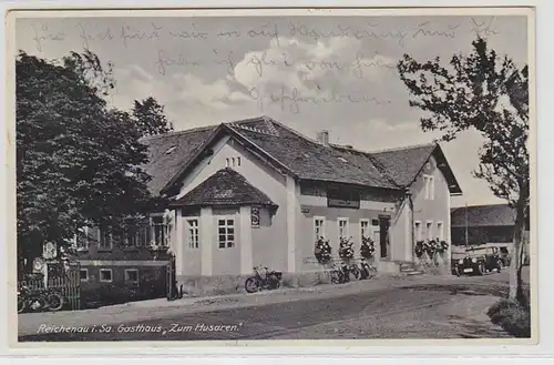 66137 Ak Reichenau in Sachsen Gasthaus " Zum Husaren" 1936