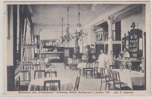 66110 Ak Stettin Restaurant zum "Franziskaner" Leistbräu 1911