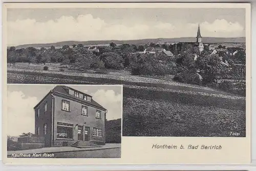 66101 Multiages Ak Hontheim à Bad Berthich Schaufhaus et vue totale vers 1940