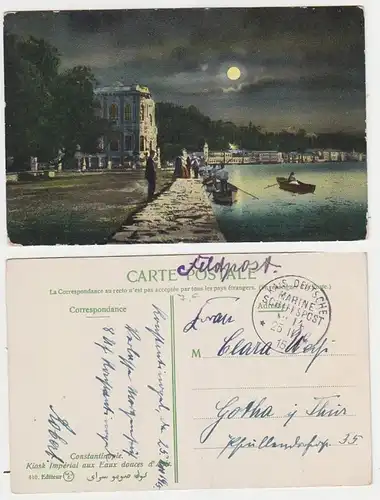 66088 Ak mit Feldpoststempel Türkei MSP Nr.14 SMS General 1915