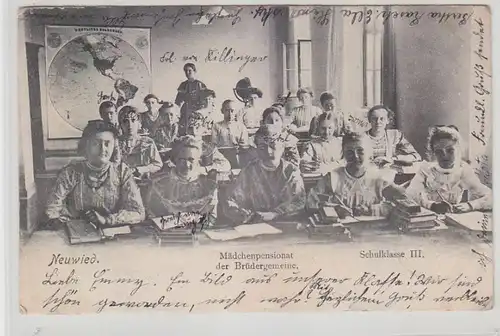 66067 Ak Neuwied Mädchenpensionat der Brüdergemeinde Schulklasse III 1903