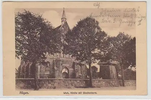 66021 Ak Wiek sur l'église de Rügen avec clocher 1925