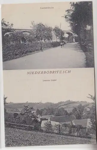 66015 Mehrbild Ak Niederbobritzsch Eisenbahnbrücke, unterer Ortsteil 1935