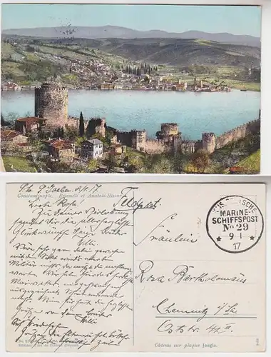65977 Ak mit Feldpoststempel Türkei MSP Nr.29 SMS Goeben 1917
