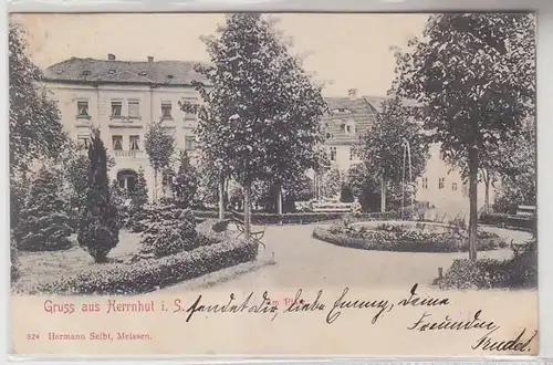 65948 Ak Gruß aus Herrnhut in Sachsen am Platz 1903