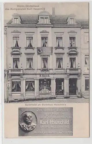 65924 Ak Leisnig Wohn-Sterbehaus des Komponisten Karl Hauschild um 1910