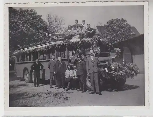 65911 Foto mit altem Autobus Marke Büssing um 1930
