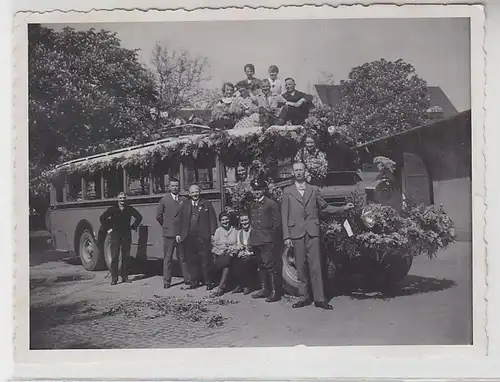 65911 Photo avec l'ancienne marque de bus Büssing vers 1930