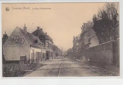 65894 Feldpost Ak Comines (Nord) la Rue d'Armentieres 1915
