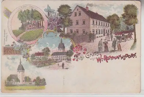 65869 Ak Lithographie Gruß aus Wendisch Rottmannsdorf um 1900