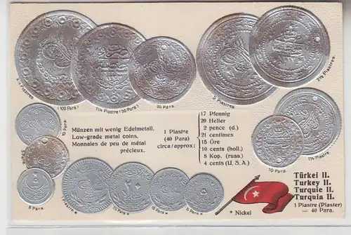 65816 Ak Turquie II avec des images de pièces de monnaie vers 1910