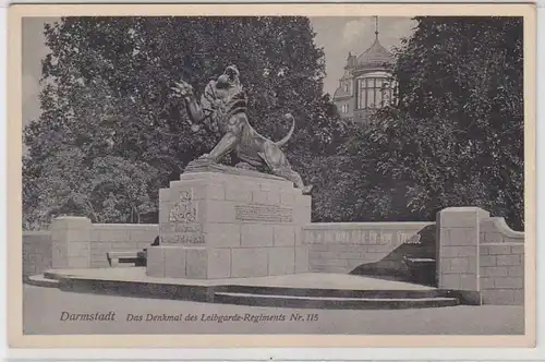 65762 Ak Darmstadt le monument du régiment Leibgarde n°115, vers 1925