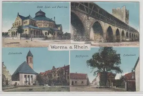 65750 Multi-image Ak Worms am Rhein Pfiffigheim etc. vers 1910