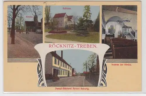 65630 Mehrbild Ak Röcknitz Treben Dampf Bäckerei usw. 1920