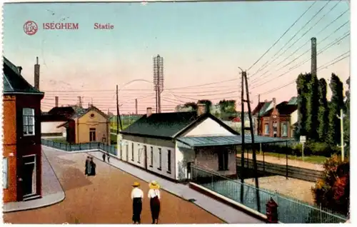 65602 Ak Iseghem Bahnhof Belgien Izegem Statie 1916