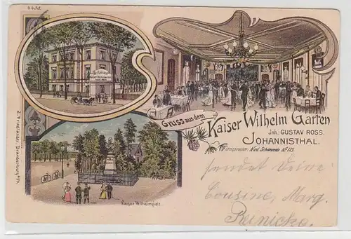 65598 Ak Lithographie Gruß aus dem Kaiser Wilhelm Garten Johannisthal 1907