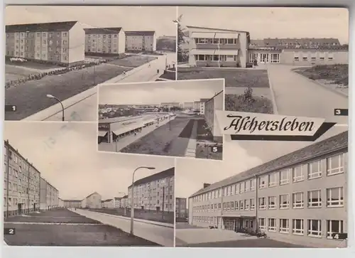 65558 Mehrbild Ak Aschersleben Kosmonautenviertel Kinderkrippe Oberschule 1966