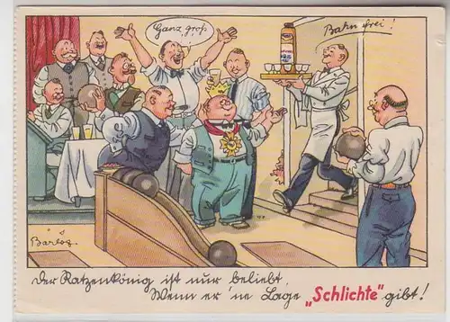 65548 Humour Ak spiritueux publicité "Schlichte" vers 1940