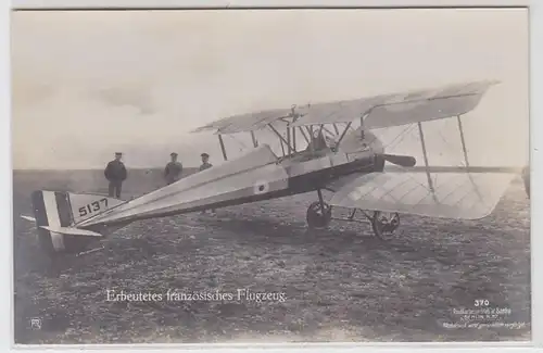 65537 W. Sanke Nr. 370 Ak erbeutetes französisches Flugzeug im 1. Weltkrieg