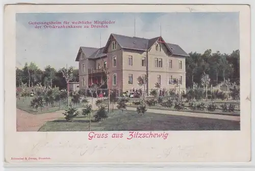 65513 Ak Gruss aus Zitzschewig Genesungsheim der Ortskrankenkasse Dresden 1901