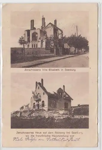65510 Feldpost Ak zerschossene Villa Elisabeth in Saarburg 1915
