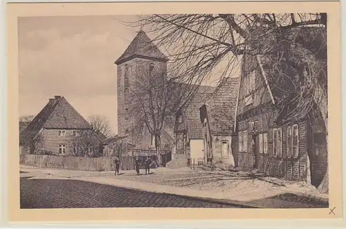 65463 Ak Preetz in Holstein alte Giebelhäuseran Stadtkirche um 1910