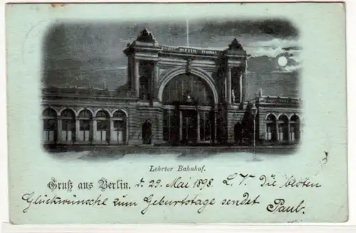 65455 Luneschlunschein Ak Salutation de Berlin Lehrer Gare 1898