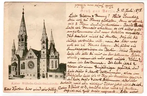 65453 Ak Salutation de Berlin Empereur Wilhelm-Schäftniskirche 1898