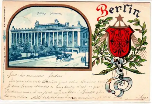 65451 Wappen Ak Berlin altes Museum 1900