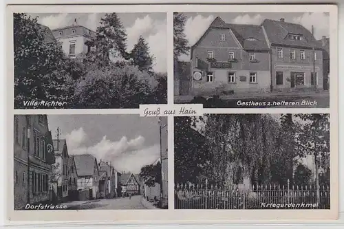 65439 Mehrbild Ak Gruß aus Hain Gasthaus zum heiteren Blick 1943