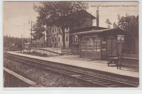 65414 Ak Bahnhof Langenbernsdorf (Bauernsteig) 1928